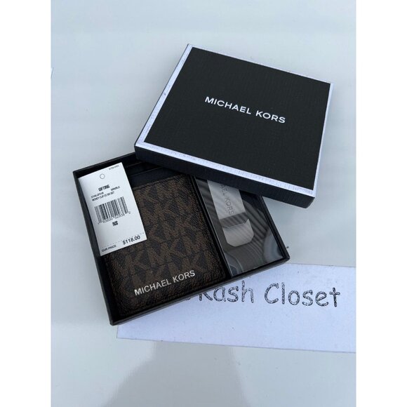 Michael Kors card case with bill clip logo brown - Picture 3 of 4